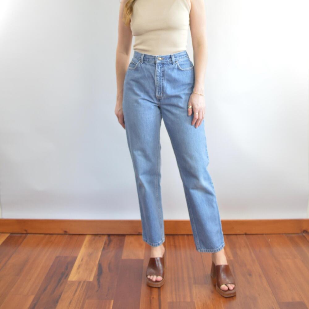 31 x 30 high rise mid wash land’s end 90s fit denim